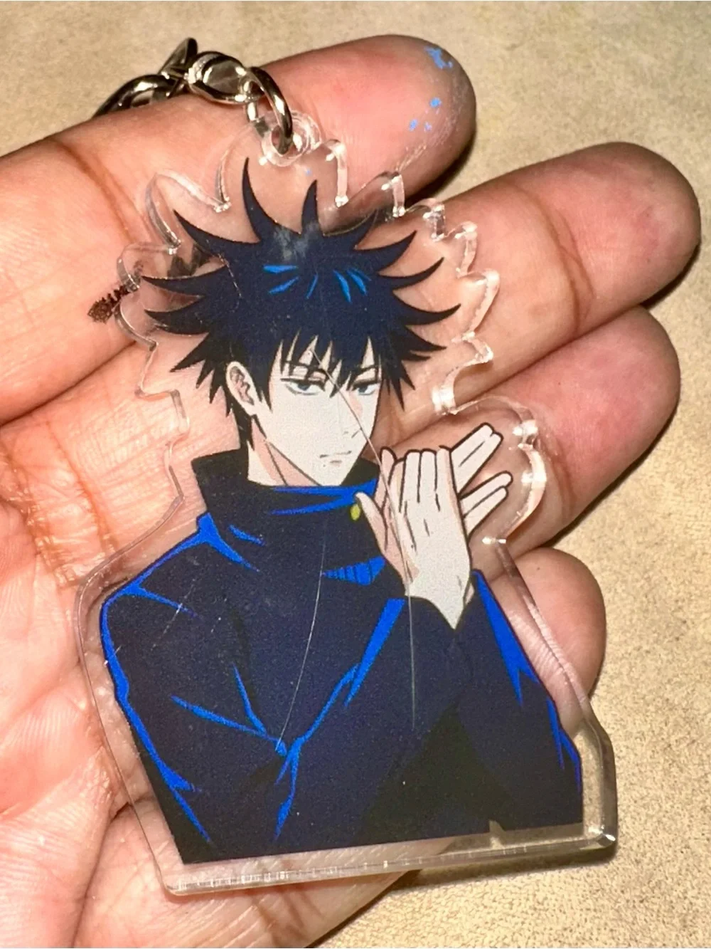 Jujutsu Kaisen Megumi Acrylic Keychain & Gojo Chibi Paper Clip Anime Accessory